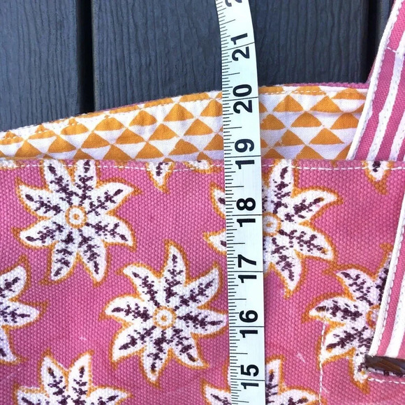 Roberta Roller Rabbit Giant Cotton Canvas Tote Bag Oversized Pink Xl 27x19 Fun - Picture 6 of 9